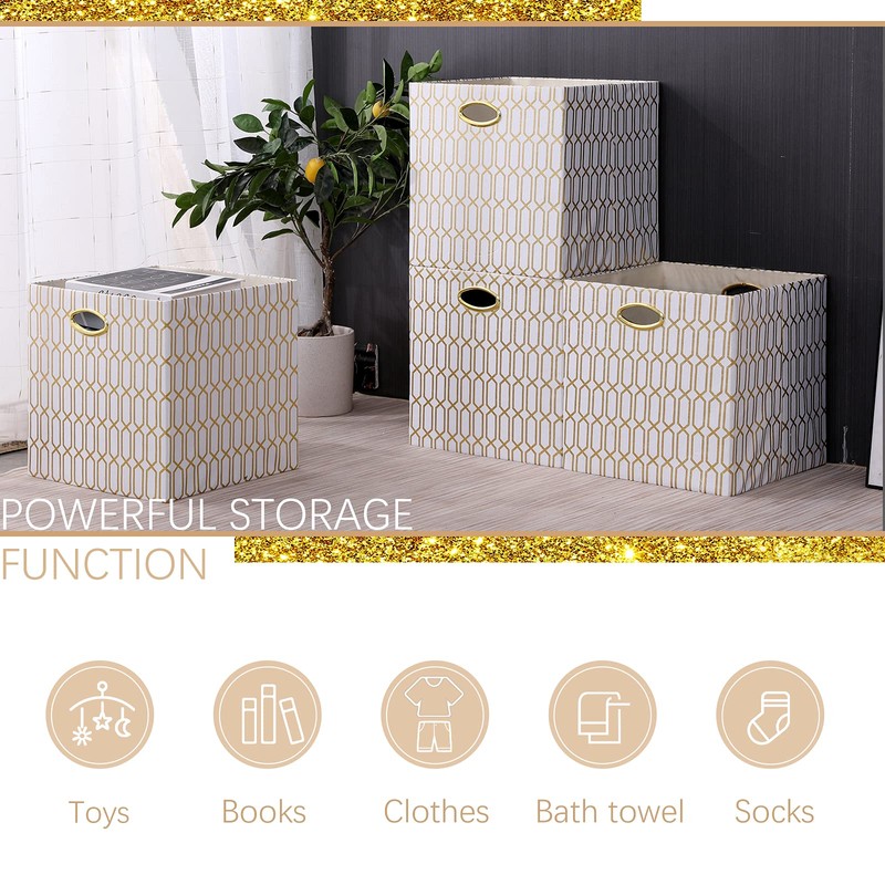 13×13×13 Storage Cube Bins, 13 Inch Foldable Fabric Storage Cubes