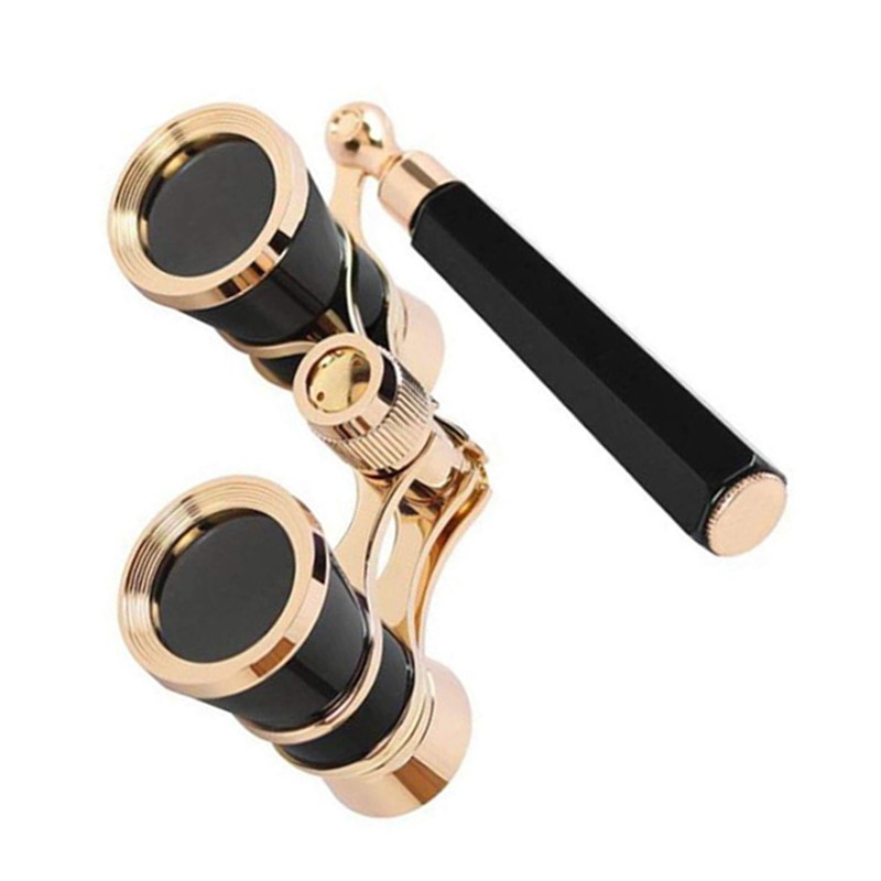 Mini Metal Binoculars 3x25 Lightweight Binocular with Built-in Foldable Handle