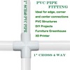 12Pack 1Inch PVC Fittings, 4-Way Cross Elbow Fitting for Building