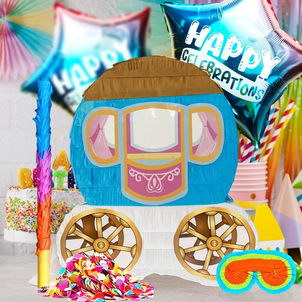 Princess Carriage Pinatas Set Perfect for Princess Themed Birthday Parties,