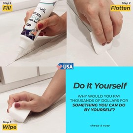 PentaUSA Tile Grout - White Grout Filler Tube, 13.4 Oz Fast Drying Grout Repair Kit, Repairs Renews Fills Grout Cleaner - Restore, Renew Grout Line, 380gr - 13.4 oz (White)