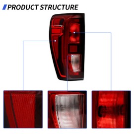 Revworth Taillight Assembly Fit For 2019-2024 GMC Sierra 1500 2500HD 3500HD,Halogen Type, Replace Taillamp Left Driver Side