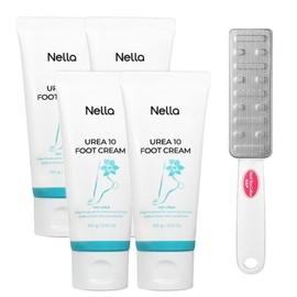 Nella 우레아 10 풋크림 4개+풋파일 세트 /발각질제거 굳은살제거 Urea 10 Foot Cream 4 Pack + Foot File Set / Callus Removal Tough Skin Removal