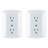 GE 6-Outlet Extender, 2 Pack, Grounded Wall Tap, Adapter Spaced