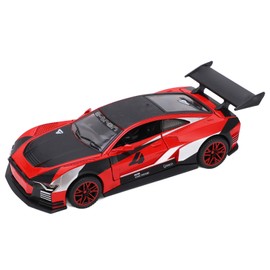 1/32 Sports Racing Car Model Alloy Diecast Pull Back Vehicle Toy with Sound and Light for Toddlers KidsRed