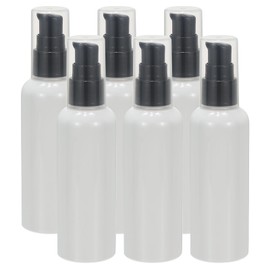PATIKIL Travel Pump Bottles, 6 Pcs 3.4Oz(100ml) Leak Proof Refillable Empty Dispenser Container Squeeze Bottle with Pump for Shampoo Toiletries Lotion Cream, White