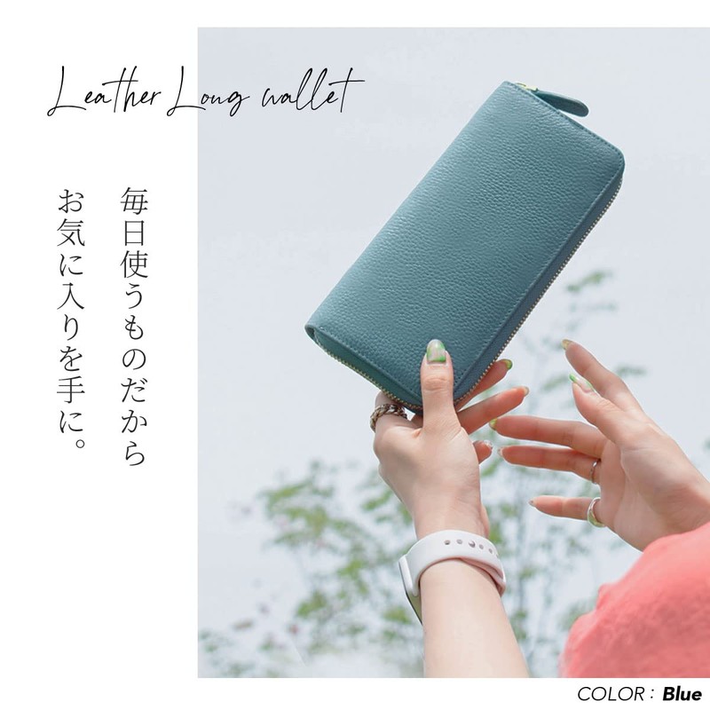 High Five Women's Wallet, Large Capacity, Long Wallet,Accordion, Genuine Leather,