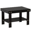 Zhuoyue Wooden Step Stool for Kids Adults Black Small Bamboo