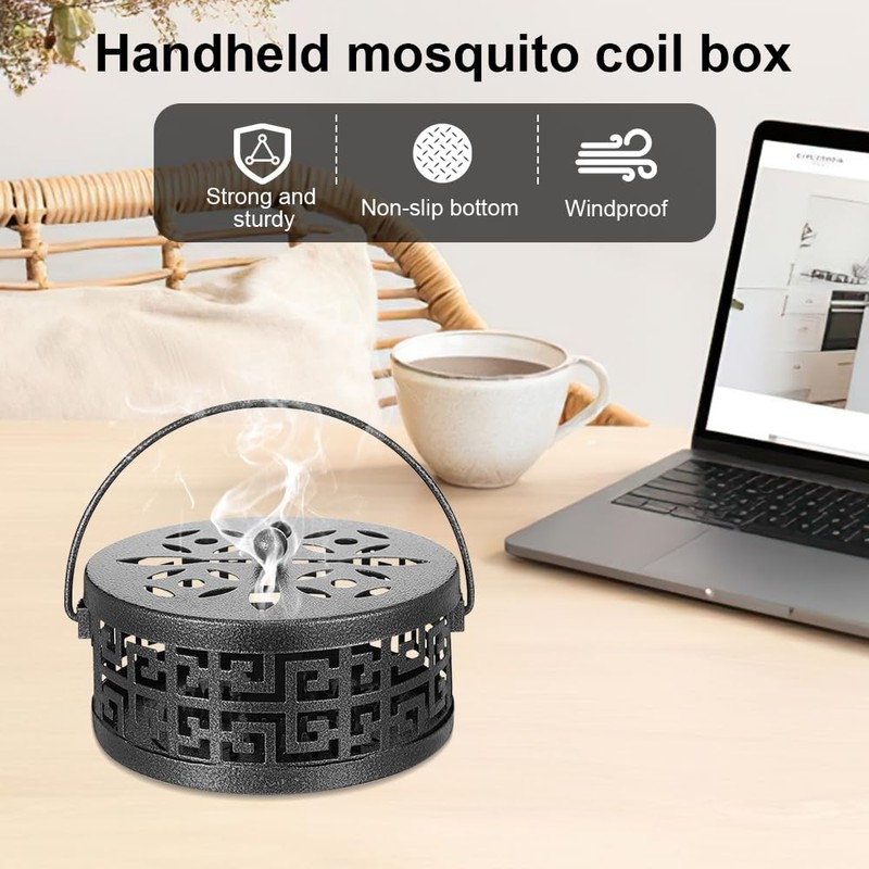 Casenly Mosquito Coil Holder, Metal Incense Holder, Portable Metallic Mosquito