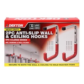 DEKTON 2PC 26cm x 15.5cm Wall & Ceiling Hooks - Heavy-Duty Hooks with Max Capacity of 40kg | Ideal for Hanging Tools and More | Durable, Rust-Resistant Metal Construction for Home, Garage, or Office