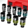 KIRXST 9 Piece 1/2" Drive Impact Socket Set, Metric Axle