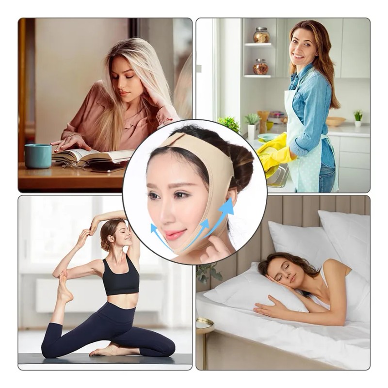 2pz Faja Mentonera Reduce Arruga Papada Y Adelgazante Facial