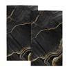 Miaoquhe Black Gold Marble Hand Towel Set of 2, Marble