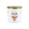 Purely Home Highland Cow Sugar Canister - White Metal Enamel