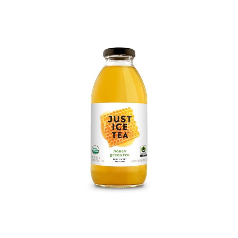 Just Ice Tea, Tea Green Honey Organic, 16 Fl Oz