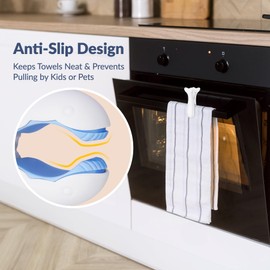 NiHome 3-Pack Spring-Loaded Kitchen Towel Clips, Universal Fit for Most Racks, Durable & Wear-Resistant, Non-Slip Grip Quick Open and Close for Easy Use, Minimalist Style Blends with Any Kitchen Decor