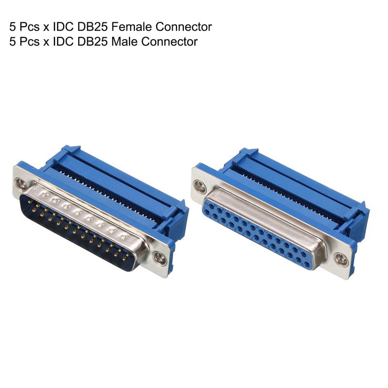 sourcing map 5Pairs D-SUB DB25 25 Pin IDC Crimp Connector