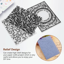 Agatige 3PCS Embossing Folders, Plastic Embossing Template DIY Tool Stencil Embossed Templat Paper Craft Tool for DIY Craft Scrapbooking Photo Album Card Decoration, 5.7x4.1inch