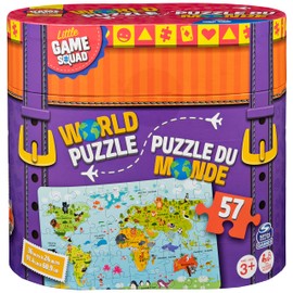 Spin Master 57-Piece World Jigsaw Puzzle, for Families and Kids Ages 3 and up