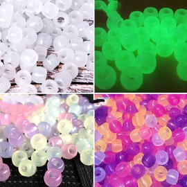 Lnvision 700 Pieces Pony Beads UV for Jewellery Making DIY Crafts It Can Glow in the Dark