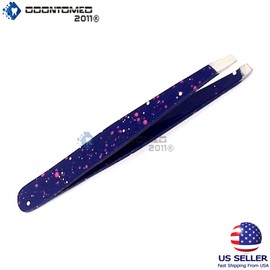 ODM Beauty Tool Makeup Eyebrow White/Blue Tweezer Hair Remover Slanted Tip