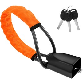 Steering Wheel Lock with 3 Keys Anti-Theft Car Seat Belt Lock Auto Security Lock Universal Car Safe Strip Lock High Strength Car Device Lock(orange)