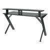 OSP Home Furnishings Area51 Battlestation Gaming Desk with LED Lights,