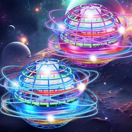 Flying Orb Ball Toy,Hover Hand Mini Drone Cosmic Globe, Fly Spinners for Kids Adults Indoor Outdoor Toys, Cool LED Lights Toys for 6 7 8 9 10+ Years Old Boys Girls Gift