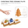 Angoily Christmas Tree Shaped Platter Ceramic Christmas Serving Tray Dishes