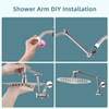 iFealClear Adjustable Shower Head Extension Arm, 16" Brass Shower Head