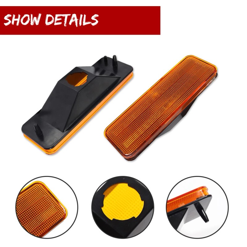 GTINTHEBOX Amber Lens Front Parking Signal Lights For 1980-1986 Ford
