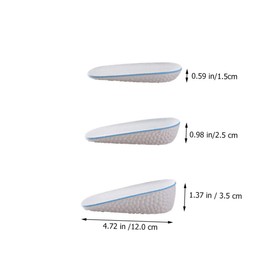 Ipetboom 3 Pairs Breathable Height Increase Insoles Comfortable Half Pads for Sports Shoes Lightweight Shockproof Design Unisex Insoles for Men and Women