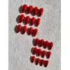 24-Piece Long Almond Shape Press-On Nails, Glossy Bright Red, False