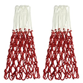 Sanung Basketball Goal Ring Net Heavy Double Color All Weather Basketball Interchangeable Ring Net Indoor Outdoor Applicable 12 Rings 7 Sections Standard Basketball Goal Net Pro Game Training Easy