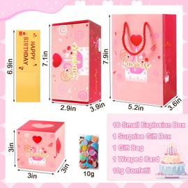 SEPGLITTER Surprise Gift Box Explosion 16 Bounces Flamingo Explosion Gift with Confetti for Kids, Women, Men, Friends, Girlfriends, Wives, Sisters