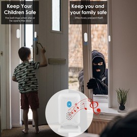 Magnetic Door Alarm,NineLeaf Door Chime for Business When Entering,Wireless Door Open Sensor Light,918ft Transmission Distance,4 Volume Levels 36 Chime Tunes,Easy Installation,for Home, 1PK+1Remote