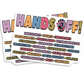Political Magnets - Hands Off - Activist - Social Justice - Protest - Equality - Advocacy - Durable Material For Car Truck Toolbox Any Metal Surface - EPLM0008