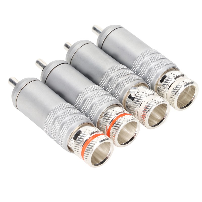 4pcs RCA Plug Silver Plated HIFI Solder RCA Connector Accommodates