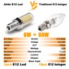 ALIDE E12 LED Candelabra Light Bulbs 6W C7,Replace E12 60