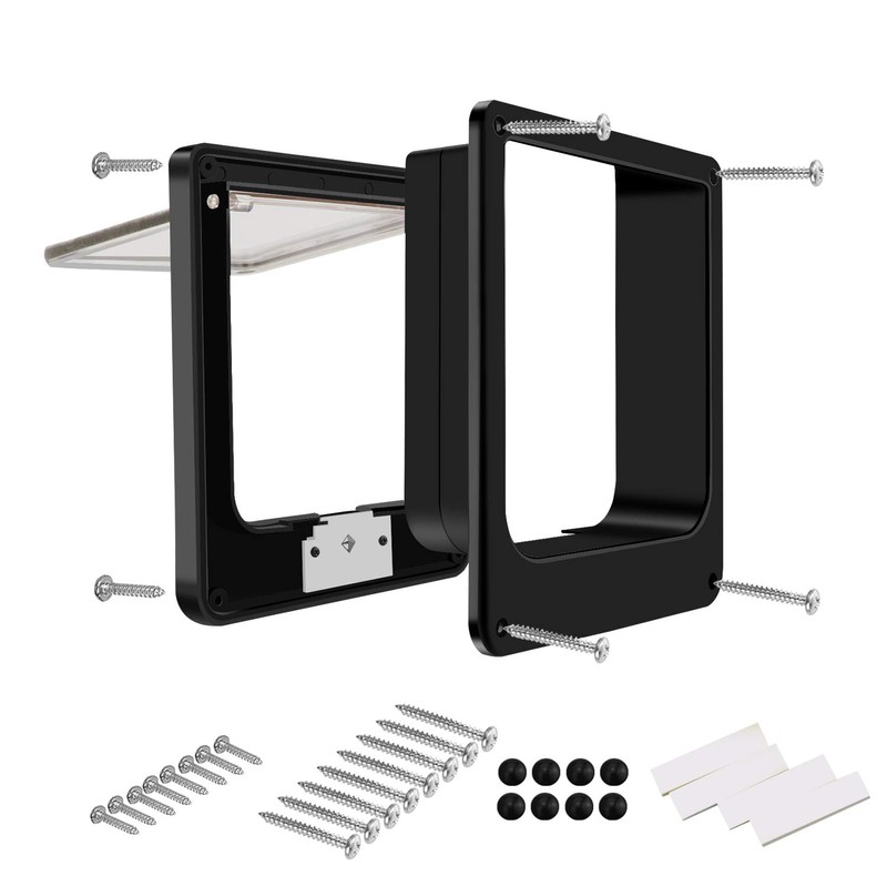 CEESC Cat Flap, Magnetic Pet Door with Rotary 4 Way