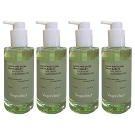 Vegan Effect Clean & Glow Green Barley LHA Deep Cleansing Oil 205ml 4 Pieces / Circle / 비건이펙트 클린 앤 글로우 청보리 LHA 딥 클렌징 오일 205ml 4개  써클