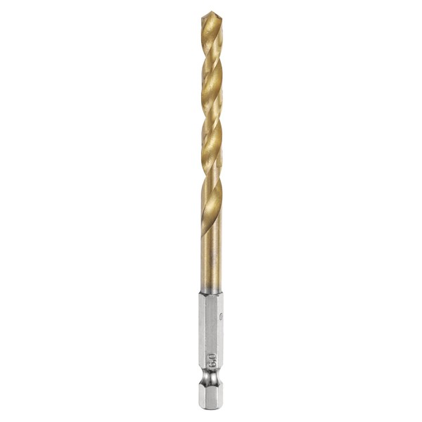 HARFINGTON 1/4" Hex Shank Twist Drill Bits 6mm Titanium Coated
