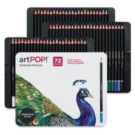 artPOP! Premium Plus Colored Pencils, Set of 72 Colors, Professional Quality Smooth and Blendable, Break Resistant 3mm Core, Hexagon Shape, Vibrant Colors for Illustration, Adult Coloring, Doodling