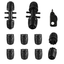8x1/2 Inch Drip Irrigation Fittings End Caps&2x1/2 Inch to 1/4 Inch Locked Barbed Six Hose Connectors 1/2 Inch Irrigation Fittings End Plugs for (1/2'' ID x 0.60-0.63'' OD)16mm Drip Tubing Connectors
