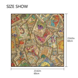 Old Colorful Tarot Women's Scarf Silk Square Hair Scarf Satin Headscarf Neck Head Scarf