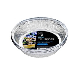 Homeshopa Aluminum Foil Pie Pan, 30 Pack Disposable Round Foil Flan Trays, Durable Air Fryer Baking Dishes for Pie, Fruit Tarts, Quiche, Food Storage Takeaway, Oven & Freezer Safe