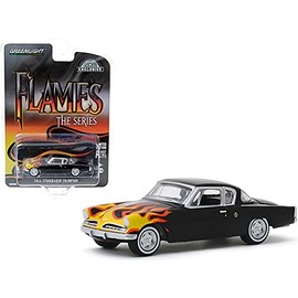 GreenLight 1:64 Flames The Series - 1954 Studebaker Champion - Black with Flames 30116