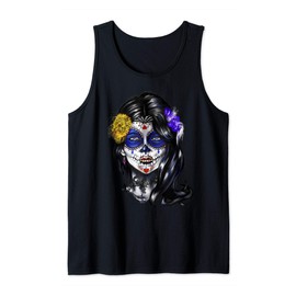 Mexican Sugar Skull Girl Tank Top