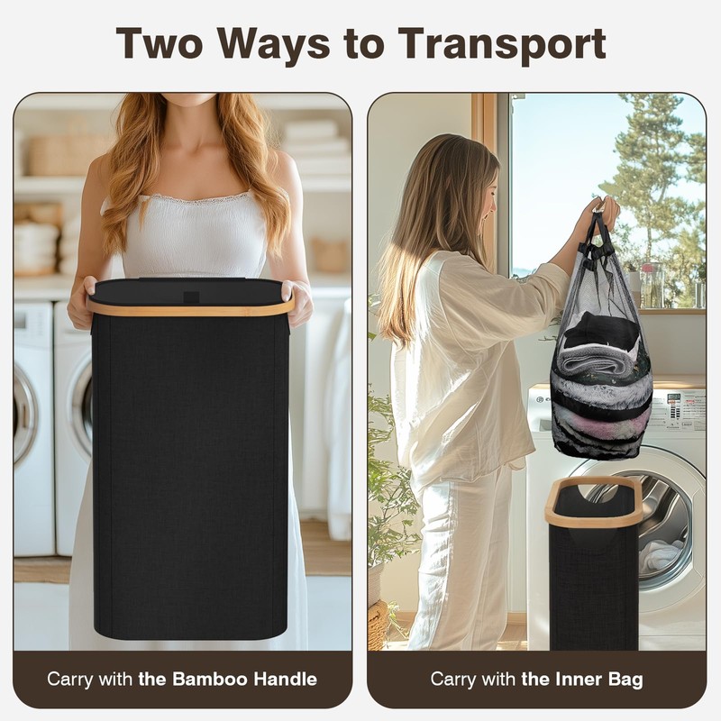 Bathola 75L Slim Laundry Hamper with Lid, Dirty Clothes Hampers
