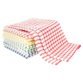 Premium 8-Pack Cotton Kitchen Dish Towels Set - Fast-Drying, Absorbent & Easy-Clean Cleaning Cloths for Home Kitchen Use